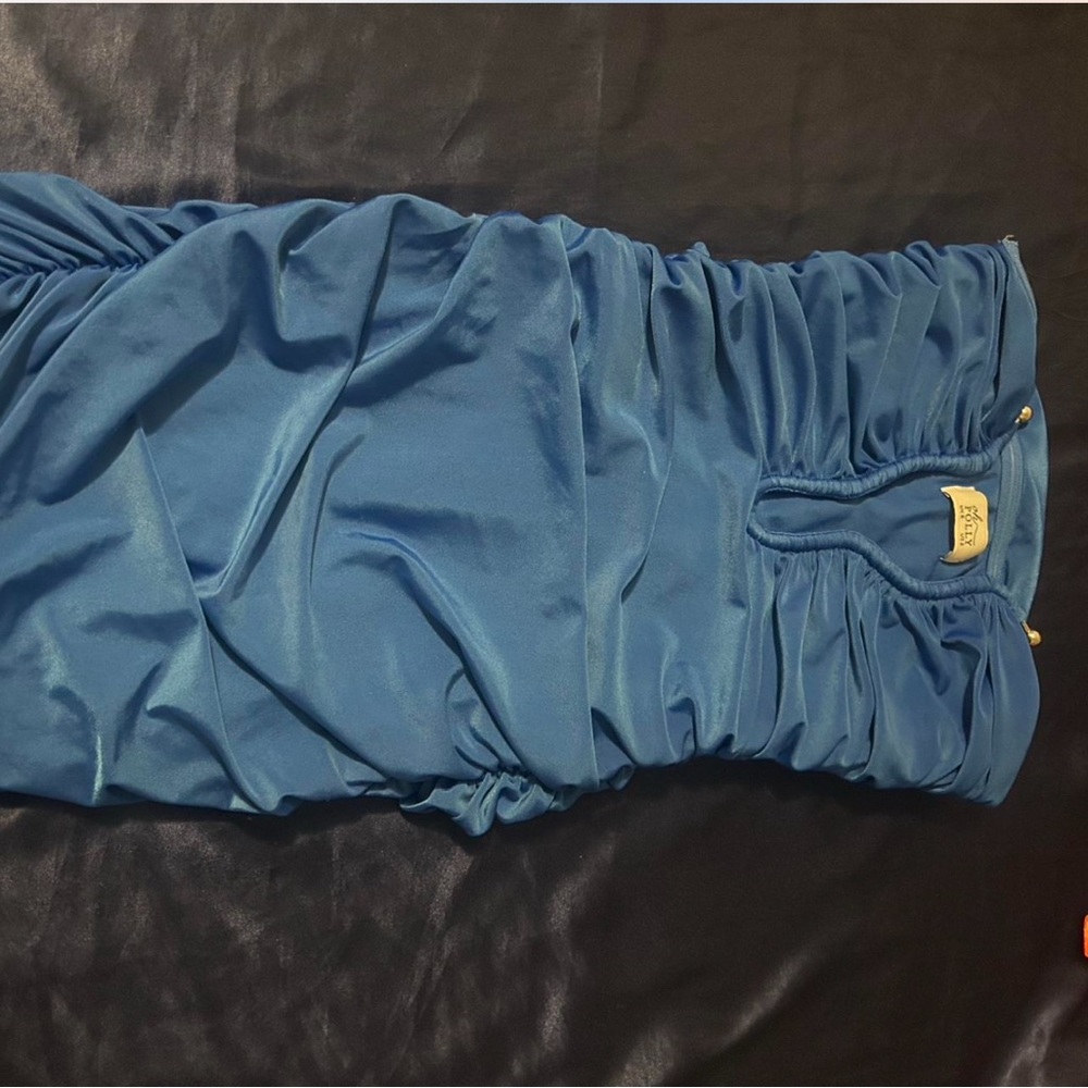 Elegant Blue Ruched Dress
